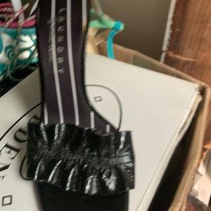 Wedge patent leather heels